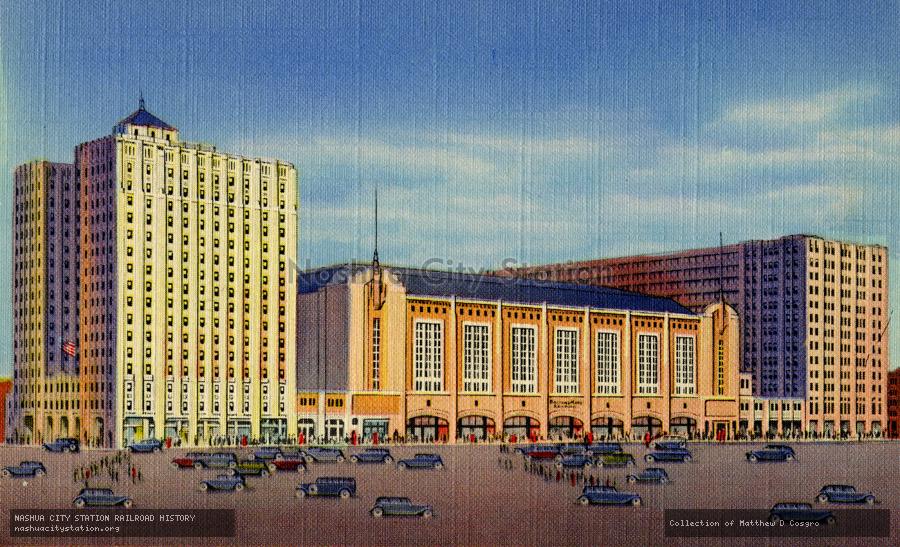 Postcard: New North Station, Boston, Massachusetts